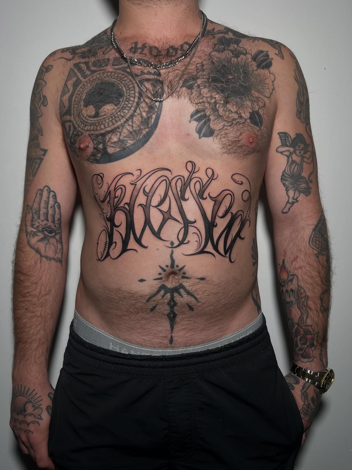 Script tattoo detail by Groc — tattoo in Tel Aviv