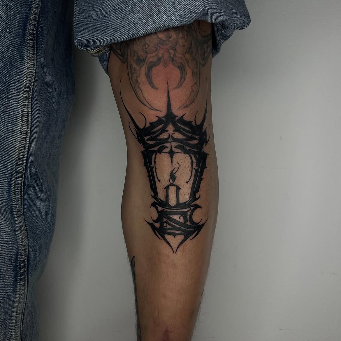 Detailed blackwork tattoo by Groc — tattoo in Tel Aviv