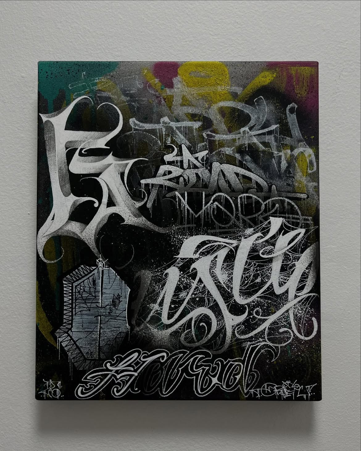 Bold calligraphy ink work by Groc at Sage, Tel Aviv studio