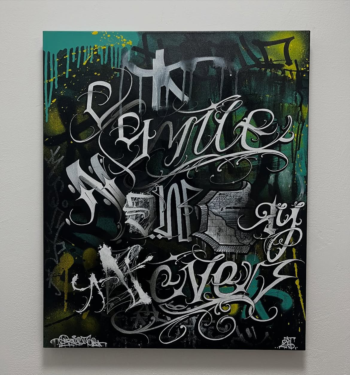 Freehand lettering by Groc, tattoo artist in Tel Aviv