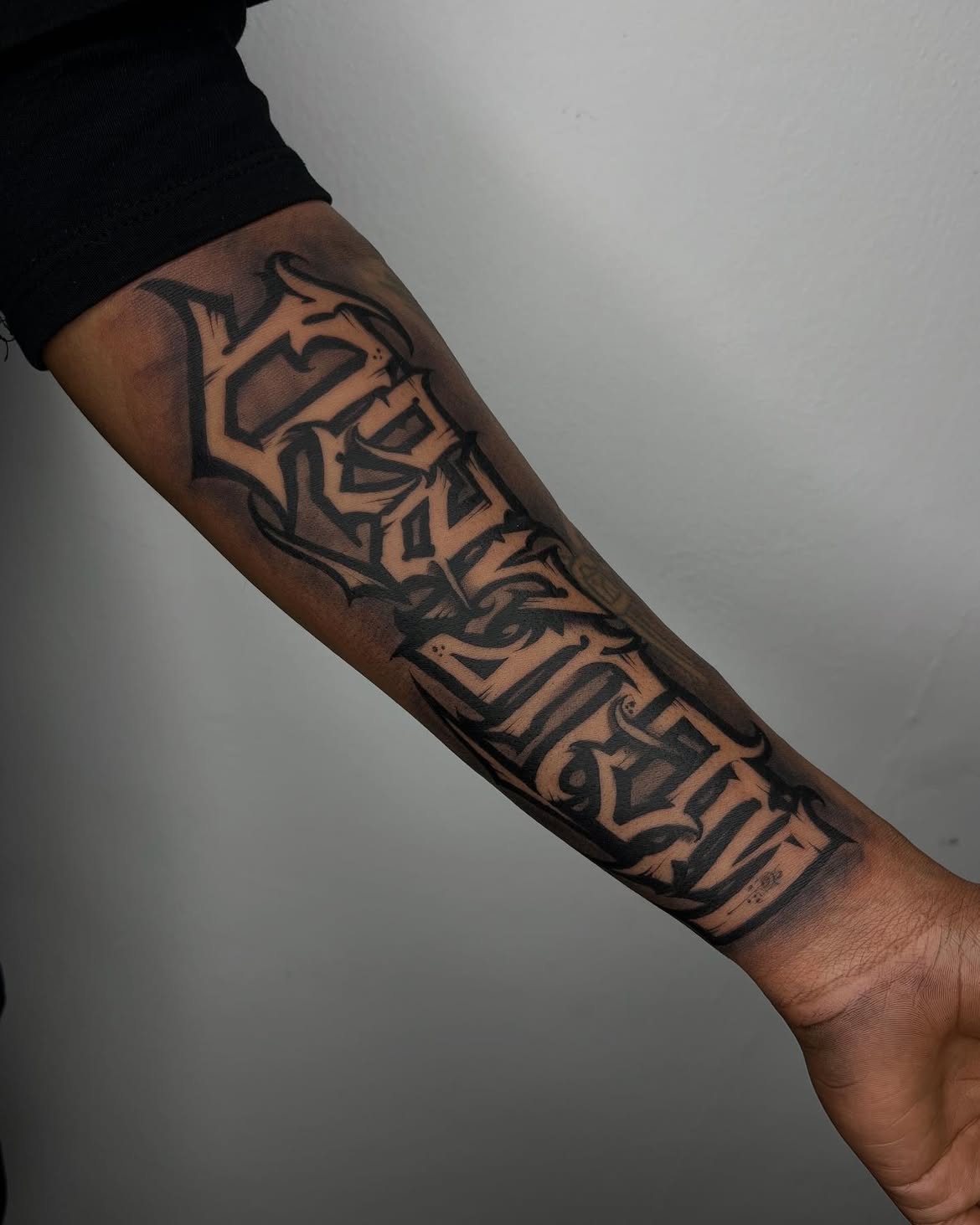Calligraphy freehand piece by Groc — tattoo in Tel Aviv