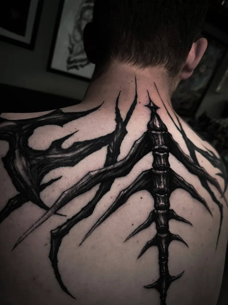 Dark organic tattoo art by Lion at Sage Tattoo Studio Tel Aviv