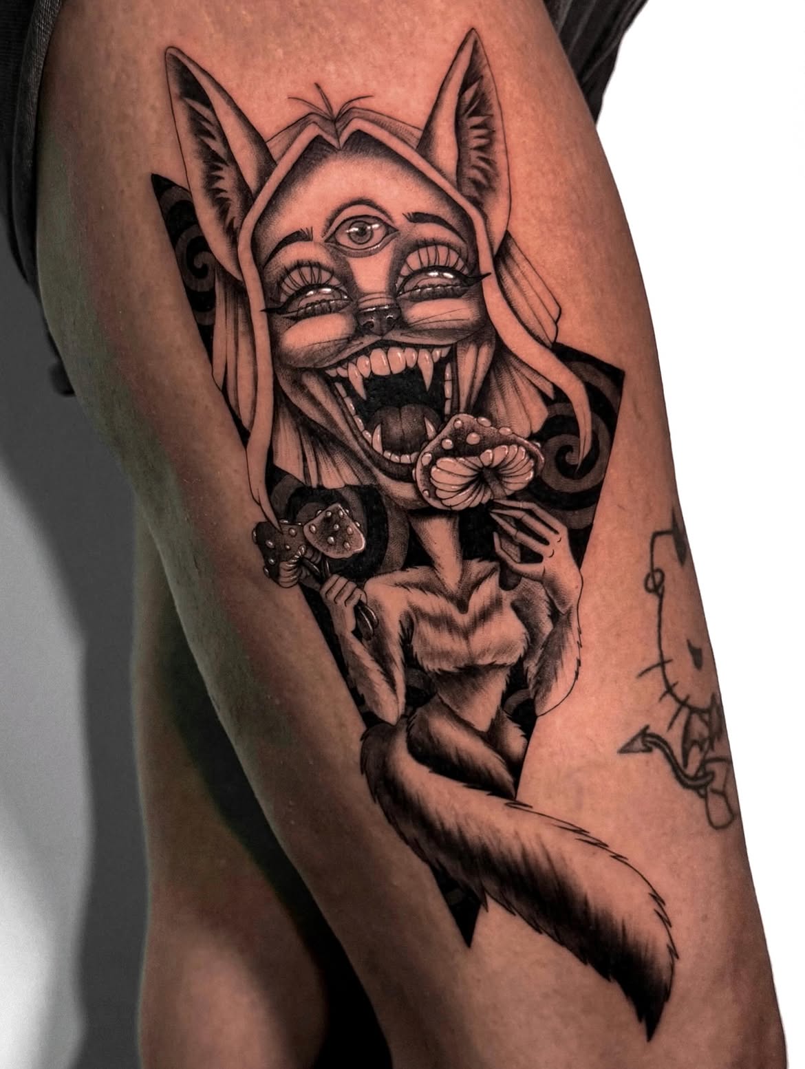 Grey-wash tattoo by Sunches, tattoo artist in Tel Aviv