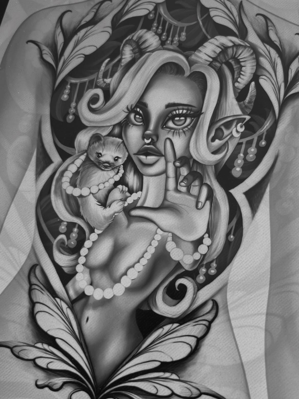 Original art piece by Sunches, tattoo artist Tel Aviv