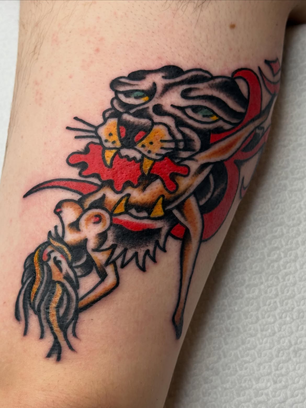Large-scale back tattoo at Sage tattoo shop in Tel Aviv