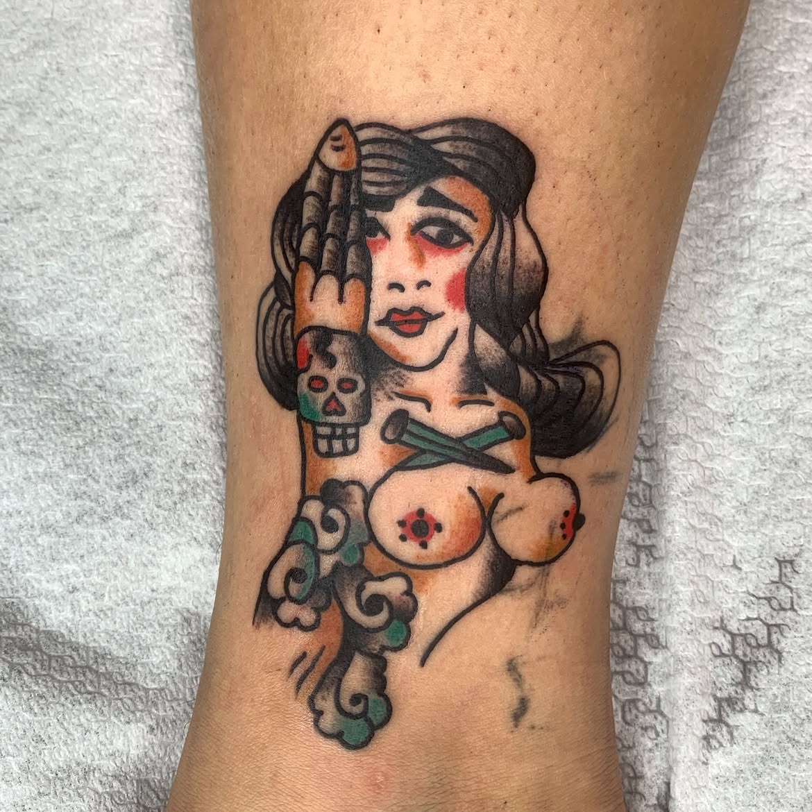Illustrative tattoo at Sage tattoo shop in Tel Aviv